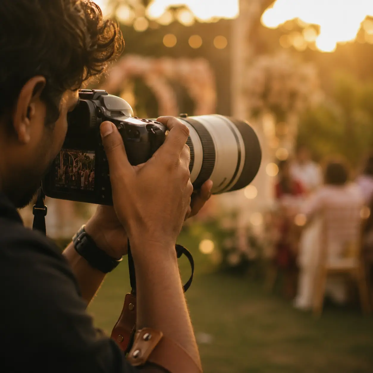 A photographer capturing a live event
